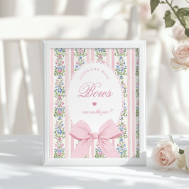 How many Bows Guessing Game Coquette Bow Pink ポスター