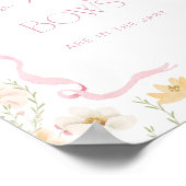 How many Bows Pink Floral Bow Baby Shower game ポスター (角)