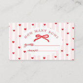 How many Bows Red Bow Valentines Day Coquette エンクロージャーカード (正面)