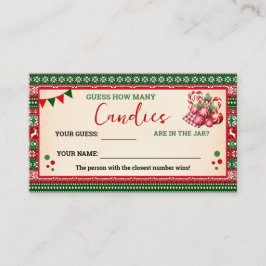 How Many Candies Game Ugly Sweater Card プレイスカード
