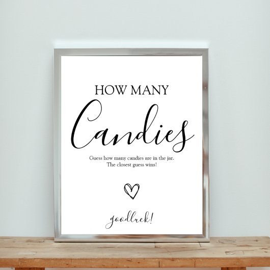 How Many Candies in Jar Baby Shower Gameポスター ポスター