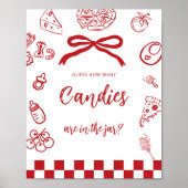 How many candies Italian Red Bow Hand drawn game ポスター (正面)