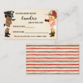 How Many Candies Little Recruit Shower Game Card プレイスカード (正面/裏面)