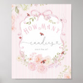 How many candies Love Bug Wildflower Baby Shower ポスター (正面)