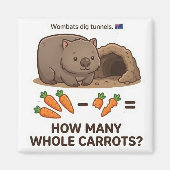 How Many Carrots? Wombat Math Subtraction Game マグネット (正面)