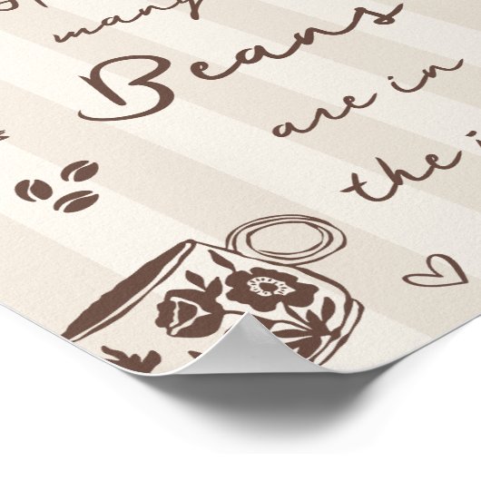 How Many Coffee Beans Guessing Game Sign ポスター (角)