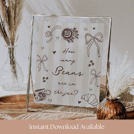 How Many Coffee Beans Guessing Game Sign ポスター