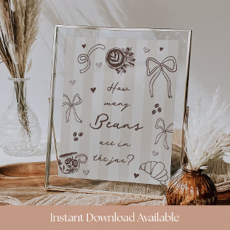 How Many Coffee Beans Guessing Game Sign ポスター