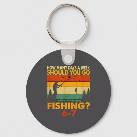 How Many Days A Week Should You Go Fishing  キーホルダー (正面)