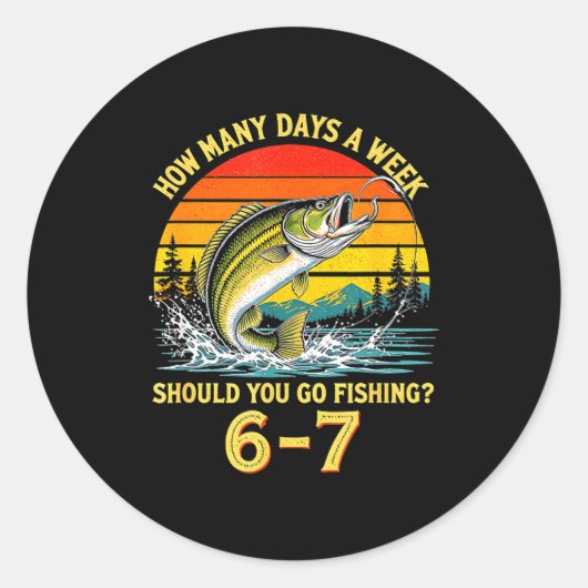 How Many Days A Week Should You Go Fishing  ラウンドシール (正面)