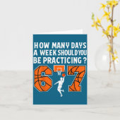 How Many Days Funny 67 Meme Basketball Practicing  カード (黄色い花)