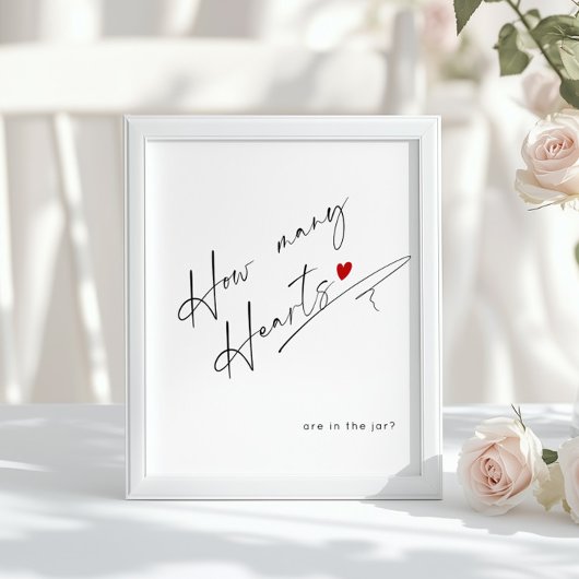 How many hearts are in the jar minimalist script ポスター