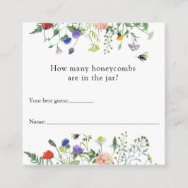 How Many Honeycombs Bee Game Card for Baby Shower エンクロージャーカード