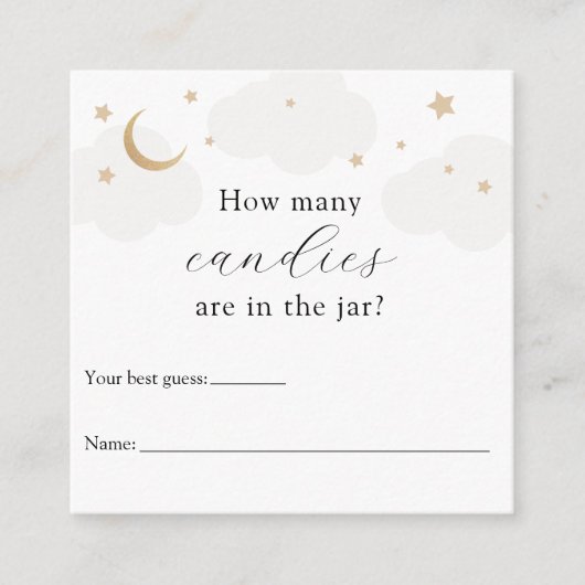 How many in the Jar Gray Moon Baby Shower Game エンクロージャーカード (正面)