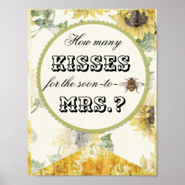 How Many Kisses Bridal Shower Game ポスター