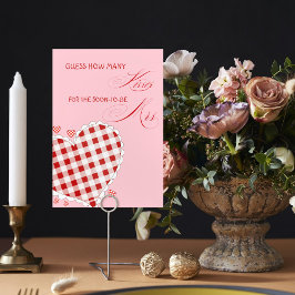 How Many Kisses Bridal Shower Valentine's Game  台座サイン