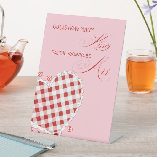 How Many Kisses Bridal Shower Valentine's Game  台座サイン (インサイチュ)