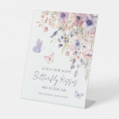 How Many Kisses Butterfly Wildflower Bridal Shower 台座サイン (正面)