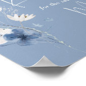 How Many Kisses Dusty Blue Bridal Shower ポスター (角)