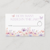 How many kisses Floral Butterfly Bridal Shower  エンクロージャーカード (正面)
