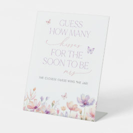 How Many Kisses Sign Bridal Shower Game Butterfly 台座サイン