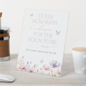 How Many Kisses Sign Bridal Shower Game Butterfly 台座サイン (インサイチュ)