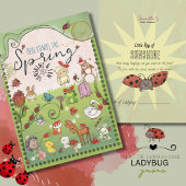 How Many Ladybugs? Garden Animals Baby Shower Game 招待状
