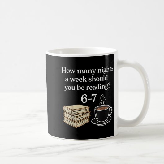 How Many Nights 6 7 Meme Funny Reading Book Lovers コーヒーマグカップ (右)