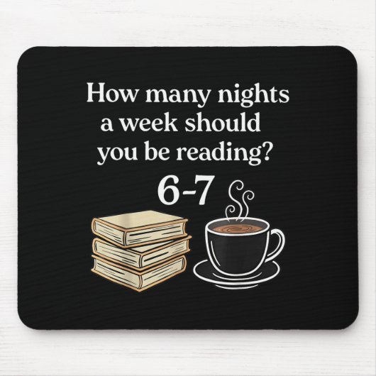 How Many Nights 6 7 Meme Funny Reading Book Lovers マウスパッド (正面)