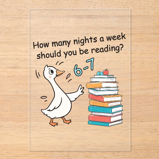 How Many Nights a Week Should You Be Reading 6-7 アクリル招待状 (正面)