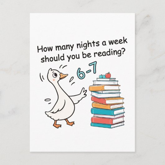 How Many Nights a Week Should You Be Reading 6-7 ポストカード (正面)