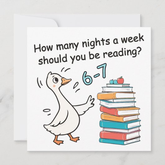 How Many Nights a Week Should You Be Reading 6-7 招待状 (正面)