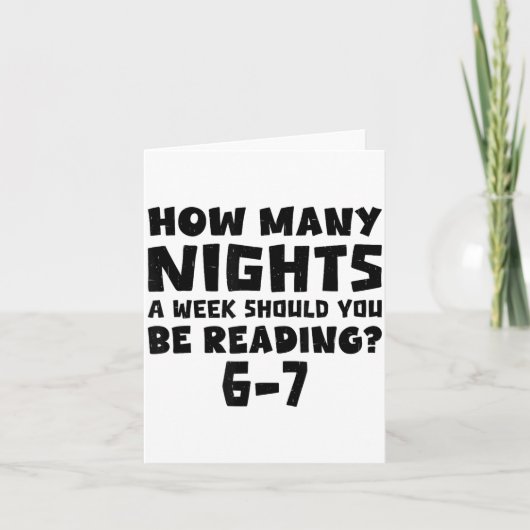 How Many Nights A Week Should You Be Reading 6-7 B カード (正面)