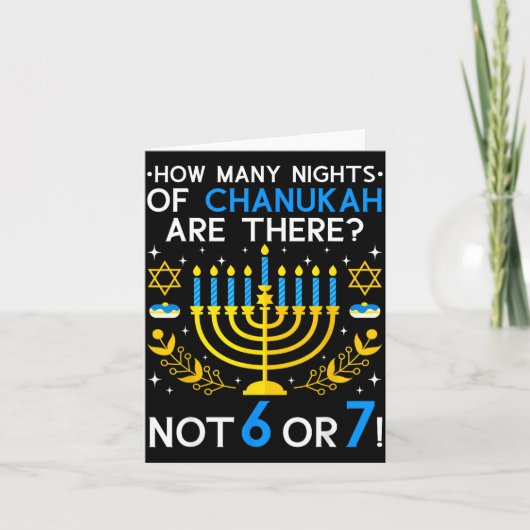 How Many Nights Of Chanukah_ 6 7 Funny Jewish Meme カード (正面)