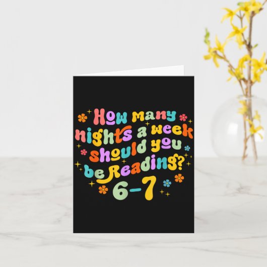 How Many Nights Reading 67 Funny Meme Six Seven Te カード (黄色い花)