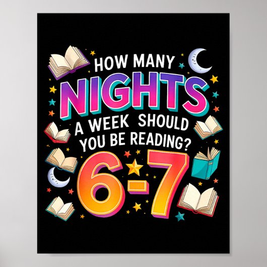 How Many Nights Reading 67 Funny Meme Six Seven Te ポスター (正面)
