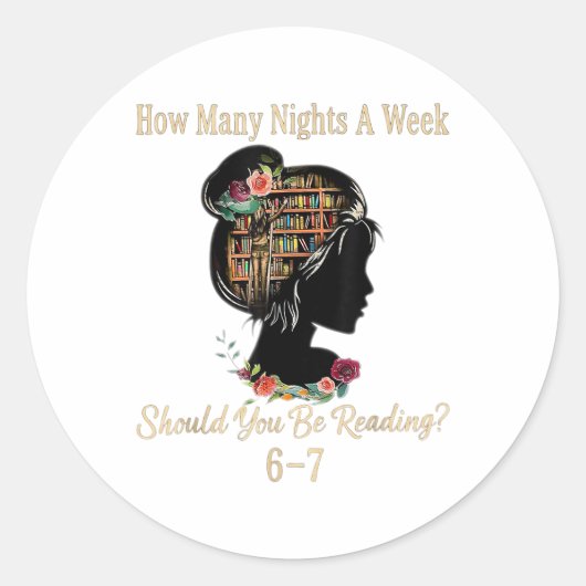 How Many Nights Reading 67 Funny Meme Six Seven Te ラウンドシール (正面)