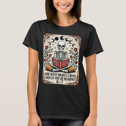 How Many Nights Reading Meme 6 7 Funny Book Lover Tシャツ (正面)