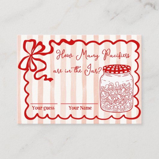 How Many Pacifiers are in the Jar Enclosure Card エンクロージャーカード (正面)