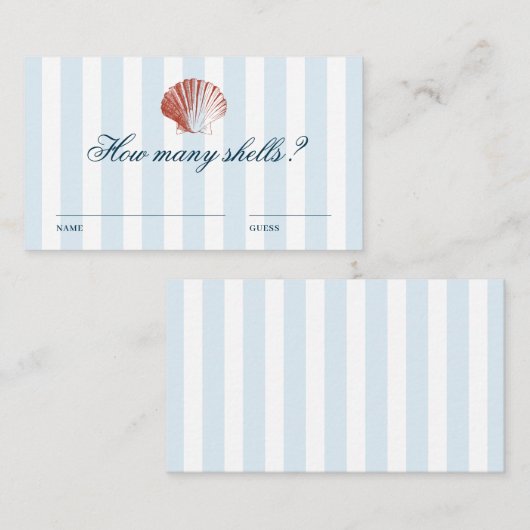 How many Shells Guessing Game エンクロージャーカード (正面/裏面)
