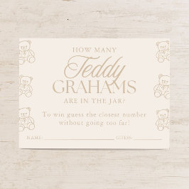 How Many Teddy Grahams Baby Shower Guessing Game エンクロージャーカード