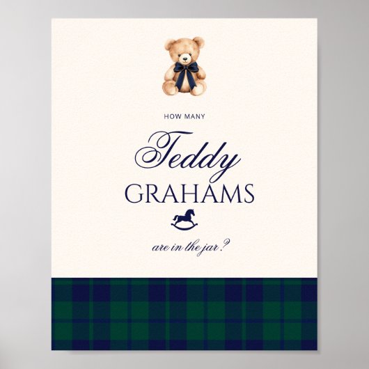 How many teddy grahams Teddy Bear Red Bow ポスター (正面)