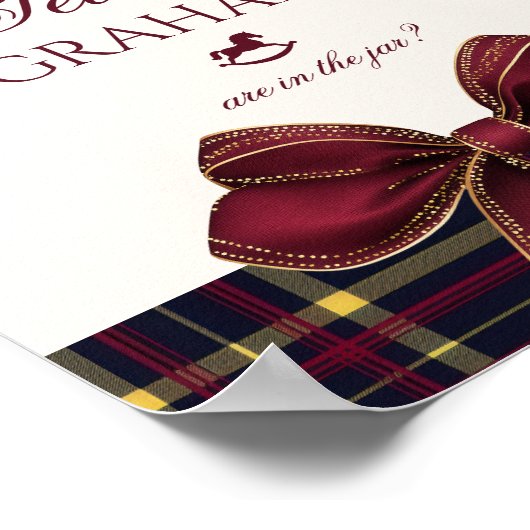 How many teddy grahams Teddy Bear Red Bow ポスター (角)