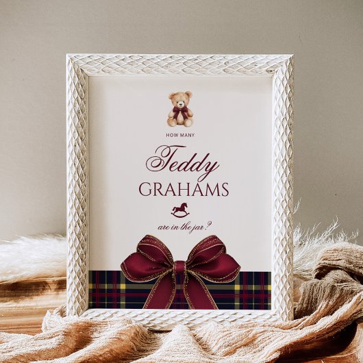 How many teddy grahams Teddy Bear Red Bow ポスター