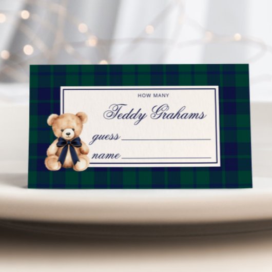 How Many teddy grahams Teddy Bear Red Plaid エンクロージャーカード