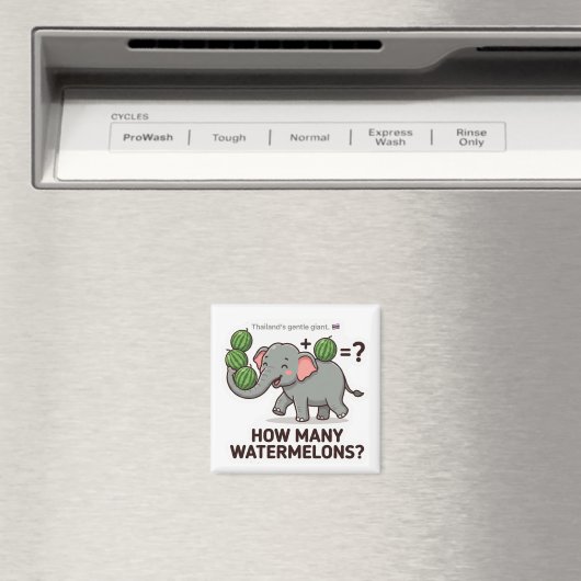 How Many Watermelons? Elephant Math Game マグネット (インサイチュ (食洗機))
