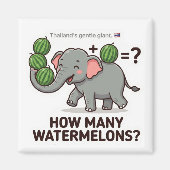 How Many Watermelons? Elephant Math Game マグネット (正面)