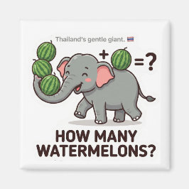 How Many Watermelons? Elephant Math Game マグネット