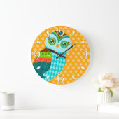 How Now Blue Owl Wall Clock ラージ壁時計 (ホーム)