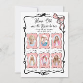 How Old was Bride Hand Drawn Bowブライダルゲーム 招待状 (正面)